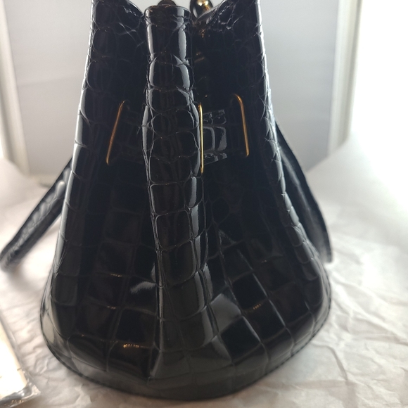 Classic Elegance: Vintage Maggio & Rosetto Cocco Ligator Black Bag - Picture 5 of 11